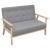 Canapea cu 2 locuri, gri deschis, material textil GartenMobel Dekor