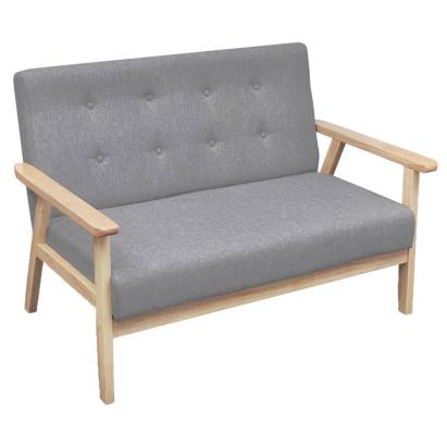 Canapea cu 2 locuri, gri deschis, material textil GartenMobel Dekor