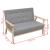 Set canapele 2 piese Textil Gri deschis GartenMobel Dekor