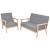 Set canapele 2 piese Textil Gri deschis GartenMobel Dekor
