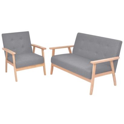 Set canapele 2 piese Textil Gri deschis GartenMobel Dekor