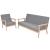 Set canapele 2 piese Textil Gri deschis GartenMobel Dekor