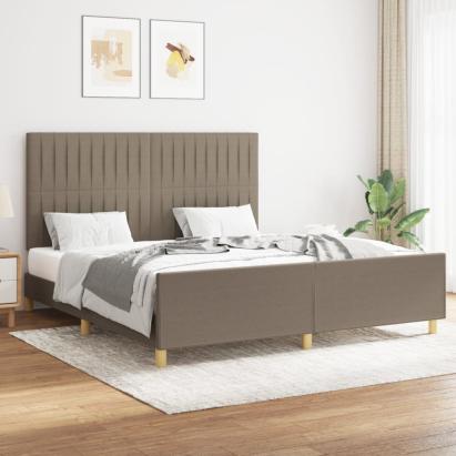 Cadru de pat fără saltea, gri taupe, 160x200 cm, textil GartenMobel Dekor