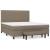 Pat box spring cu saltea, gri taupe, 160x200 cm material textil GartenMobel Dekor