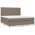 Pat box spring cu saltea, gri taupe, 160x200 cm material textil GartenMobel Dekor