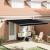 Marchiza Manuală Retractabilă cu LED Neagră 400x300 cm, Material de înlocuire pentru marchiză  pentru cadru de 4x3 m Negru GartenMobel Dekor