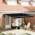 Marchiză retractabilă automată cu LED neagră 400x300 cm,  Material de înlocuire pentru marchiză 4x3 m neagră GartenMobel Dekor