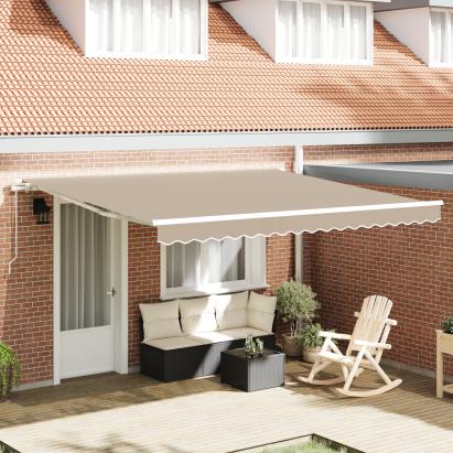 Marchiză retractabilă manuală  Bej 400x300 cm, Material de schimb pentru marchiză  pentru cadru de 4x3 m Bej GartenMobel Dekor