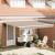 Marchiză Retractabilă Automată Bej 400x300 cm,  Cadru Bej de Înlocuire pentru Marchiză 4x3 m GartenMobel Dekor