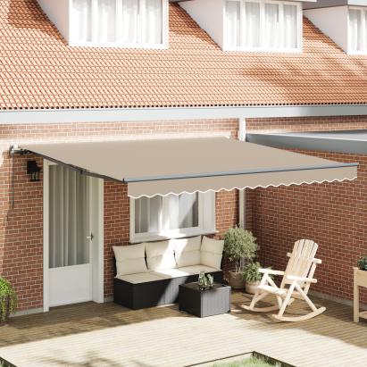 Marchiză manuală retractabilă  Bej 400x300 cm, Material pentru marchiză  pentru cadru de 4x3 m Bej GartenMobel Dekor