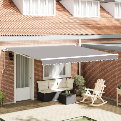 Marchiza manuală retractabilă  gri deschis 400x300 cm, Material de înlocuire pentru marchiza  pentru cadru de 4x3 m gri deschis GartenMobel Dekor