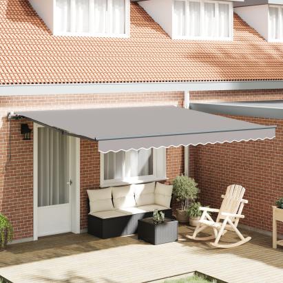 Marcheză manuală retractabilă  gri deschis 400x300 cm, Material de înlocuire pentru marcheză  pentru cadru de 4x3 m gri deschis GartenMobel Dekor