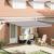 Marchiză manuală retractabilă  cu LED gri deschis 400x300 cm, Material pentru înlocuirea marchizei  pentru cadru de 4x3 m gri deschis GartenMobel Dekor