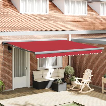 Marchiză retractabilă automată roșie 400x300 cm, Material de înlocuire pentru marchiză  pentru cadru de 4x3 m roșie GartenMobel Dekor