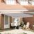 Marchiză retractabilă automată gri deschis 400x350 cm, Fabrică de înlocuire pentru marchiză  pentru cadru de 4x3,5 m gri deschis GartenMobel Dekor