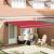 Marchiză Retractabilă Automată  cu LED Roșu 400x350 cm, Material de schimb pentru marchiză  pentru cadru de 4x3.5 m Roșu GartenMobel Dekor
