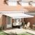 Marchiza automată retractabilă  cu LED Alb 450x300 cm, Material de înlocuire pentru marchiză  pentru cadru de 4.5x3 m Alb GartenMobel Dekor
