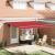 Marciză Retractabilă Automată cu LED Roșie 450x300 cm, Țesătură de înlocuire pentru marciză  de 4,5x3 m Roșie GartenMobel Dekor