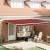 Marchiza retractabilă manuală portocalie și maro 450x350 cm GartenMobel Dekor