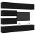 Set de 10 Piese pentru Cabinet TV - Montat pe Perete din Lemn Prelucrat Stejar Negru GartenMobel Dekor