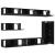 Set dulap TV de 7 piese montat pe perete Stejar Negru Lemn prelucrat GartenMobel Dekor
