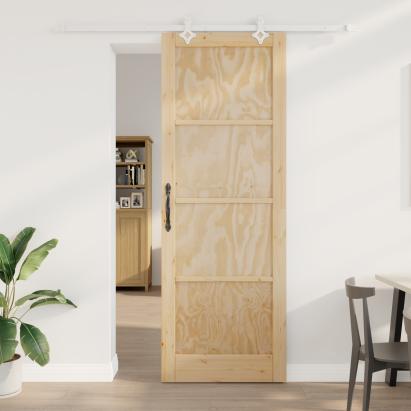 Ușa glisantă  cu set de accesorii 83x232 cm din lemn masiv de pin, Ușa de interior "ORKDAL" 83x232x4 cm din lemn masiv de pin GartenMobel Dekor