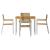 Set de Masă pentru Grădină  5 Piese din Lemn Solid de Acacia, Masă de Exterior  90x90x74.5 cm din Lemn Solid de Acacia, Scaune de Grădină Stackable 4 pcs din Lemn Solid de Acacia și Metal GartenMobel Dekor