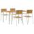 Set mese grădină  5 piese din lemn masiv de acacia, Masă dining afară  150x90x75 cm din lemn masiv de acacia, Scaune grădină stivuibile 4 buc din lemn masiv de acacia și metal GartenMobel Dekor
