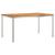 Set mese grădină  5 piese din lemn masiv de acacia, Masă dining afară  150x90x75 cm din lemn masiv de acacia, Scaune grădină stivuibile 4 buc din lemn masiv de acacia și metal GartenMobel Dekor