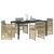 Set dining grădină 5 piese cu perne Ratan Bej, Masă grădină  Neagră 160x80x73 cm Sticla securizată GartenMobel Dekor