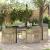 Set dining grădină 5 piese cu perne Ratan Bej, Masă grădină  Neagră 160x80x73 cm Sticla securizată GartenMobel Dekor