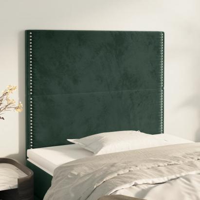 Tăblii de pat, 2 buc, verde închis, 80x5x78/88 cm, catifea GartenMobel Dekor