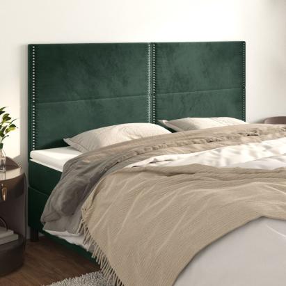Tăblii de pat, 4 buc, verde închis, 80x5x78/88 cm, catifea GartenMobel Dekor
