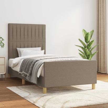 Cadru de pat fără saltea Taupe 80x200 cm țesătură GartenMobel Dekor