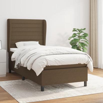 Pat box spring cu saltea, maro închis, 80x200 cm, textil GartenMobel Dekor