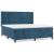 Pat box spring cu saltea, albastru închis, 160x200 cm, catifea GartenMobel Dekor