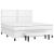 Pat box spring cu saltea, alb, 160x200 cm, piele ecologică GartenMobel Dekor