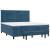 Pat box spring cu saltea, albastru închis, 160x200 cm, catifea GartenMobel Dekor