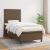 Pat box spring cu saltea, maro închis, 80x200 cm, textil GartenMobel Dekor