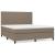 Pat continental cu saltea, gri taupe, 180x200 cm, textil GartenMobel Dekor