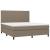 Pat continental cu saltea, gri taupe, 180x200 cm, textil GartenMobel Dekor