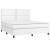 Pat box spring cu saltea, alb, 160x200 cm, piele ecologică GartenMobel Dekor