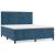 Pat box spring cu saltea, albastru închis, 160x200 cm, catifea GartenMobel Dekor