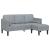 Set de canapea de 2 piese cu perne din material textil gri deschis GartenMobel Dekor
