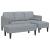 Set de canapea de 2 piese cu perne din material textil gri deschis GartenMobel Dekor