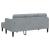 Set de canapea de 2 piese cu perne din material textil gri deschis GartenMobel Dekor