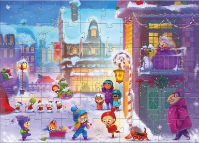 Puzzle - Orasul pregatit de Craciun (60 piese) PlayLearn Toys