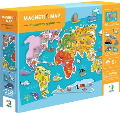 Puzzle magnetic - Harta lumii (118 piese) PlayLearn Toys