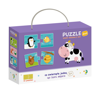 Duo Puzzle - Hrana animalelor (2 piese) PlayLearn Toys