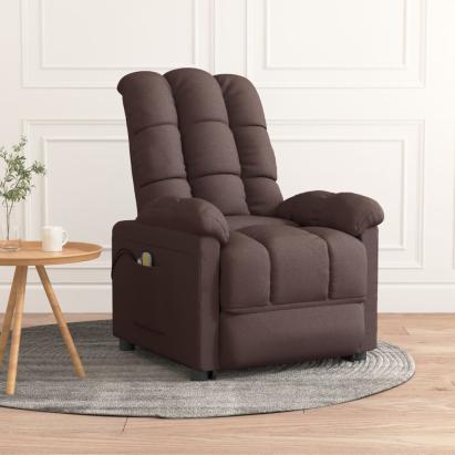 Fotoliu de masaj electric, maro închis, material textil GartenMobel Dekor